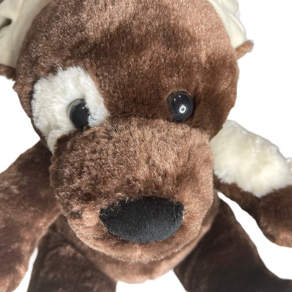 Build-A-Bear Teddy Fudge Pup Plush Brown Ivory Patches 10" - Picture 3 of 9